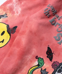 Market Smiley Look At The Bright Side Sweatpants - Pink Tie-Dye