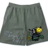 Market Smiley Look At The Bright Side Sweatshorts - Sage Green Latest