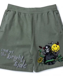 Market Smiley Look At The Bright Side Sweatshorts - Sage Green Latest