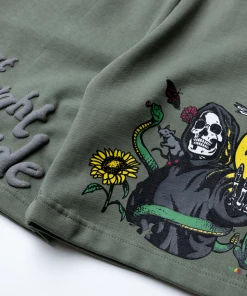 Market Smiley Look At The Bright Side Sweatshorts - Sage Green Latest