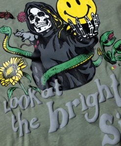 Market Smiley Look At The Bright Side Tee - Sage Green Latest