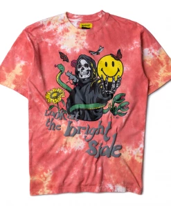 Market Smiley Look At The Bright Side Tee - Pink Tie-Dye Latest