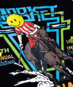 Latest Market Smiley Polo Horserace Tee - Black