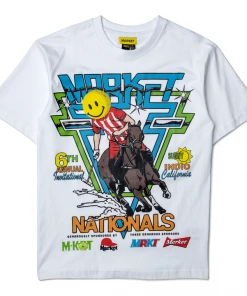 Market Smiley Polo Horserace Tee - White Latest