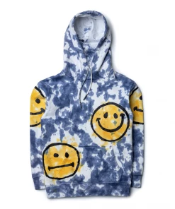 Market Smiley Sun Dye Hoodie - Blue Tie-Dye