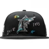 New Era Miami Marlins 59FIFTY Scribble Fitted Hat - Black Latest