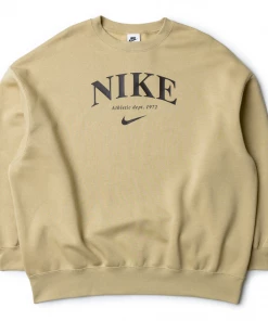 WMNS Nike Sportswear Essentials Fleece Sweatshirt - Wheat Grass/Dark Chocolate