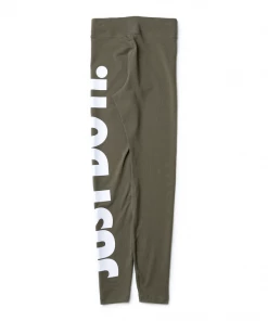 Latest WMNS Nike Sportswear Essential Graphic Leggings - Medium Olive/White