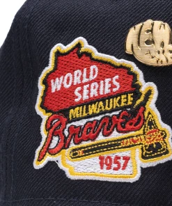 New Era Milwaukee Braves 59FIFTY Fitted Hat - Navy/Red Latest