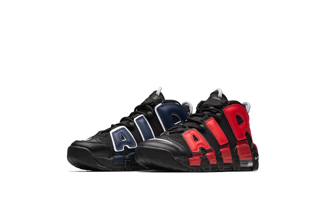 Nike Air More Uptempo (GS) - Black/University Red/Midnight Navy 3 Nike Air More Uptempo (GS) - Black/University Red/Midnight Navy