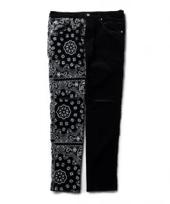 Purple Brand Low Rise Skinny - Corduroy Bandana Print Black