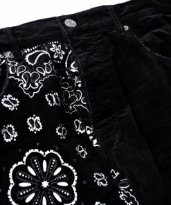 Purple Brand Low Rise Skinny - Corduroy Bandana Print Black