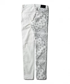 Purple Brand Low Rise Skinny - Corduroy Bandana Print Ecru