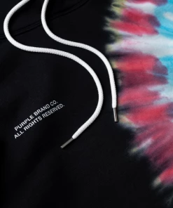 Purple Brand French Terry Tie Dye Hoodie - Black/Tie-Dye