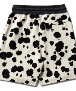 Purple Brand French Terry Cheetah Short - Cream/Black