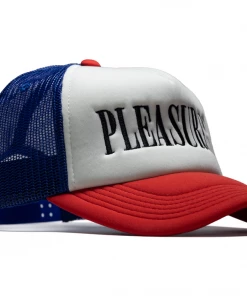 Latest Pleasures Lithium Trucker Cap - White/Blue/Red