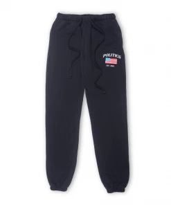 Sneaker Politics Latest Politics American Flag Sweatpants - Black