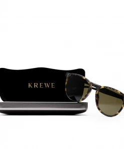 Krewe Press Polarized Sunglasses - Matte Brindle/Grass Green
