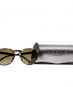 Krewe Press Polarized Sunglasses - Matte Brindle/Grass Green
