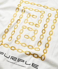 Latest Purple Brand Meander Chain Tee - Coconut Milk