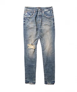 Purple Brand Mid Rise Slime Jean - Distressed Dirty Indigo Blowout