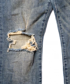 Purple Brand Mid Rise Slime Jean - Distressed Dirty Indigo Blowout