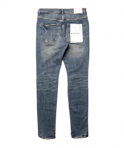 Purple Brand Mid Rise Slime Jean - Distressed Dirty Indigo Blowout