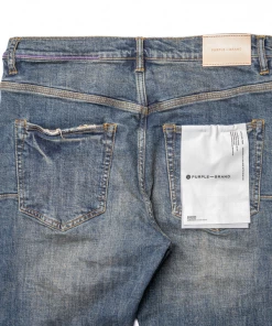 Purple Brand Mid Rise Slime Jean - Distressed Dirty Indigo Blowout