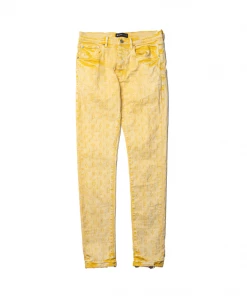 Purple Brand Low Rise Skinny Jean - Gold Jacquard