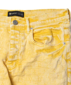 Purple Brand Low Rise Skinny Jean - Gold Jacquard