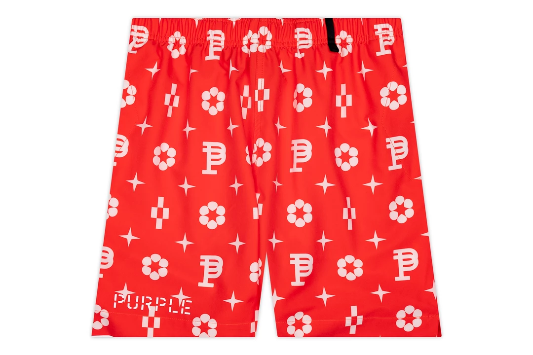 Purple Brand Red Monogram All-Around Short - Red 1 Purple Brand Red Monogram All-Around Short - Red