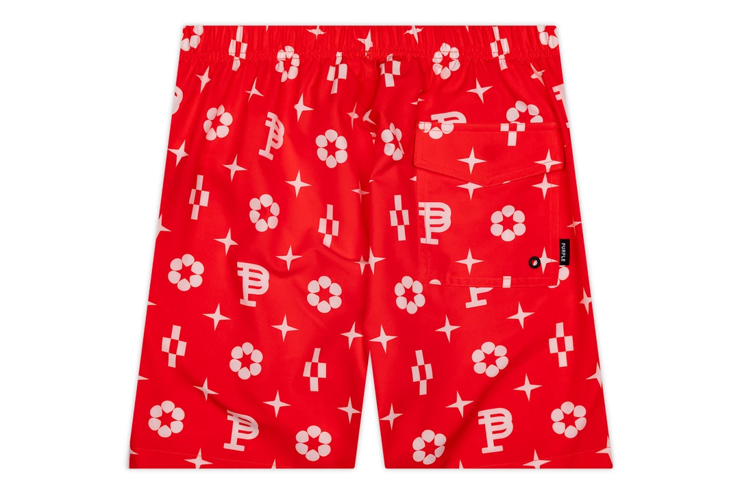 Purple Brand Red Monogram All-Around Short - Red 3 Purple Brand Red Monogram All-Around Short - Red