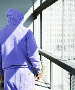 Rokit Lazer Pigment Dyed Hoodie - Blue