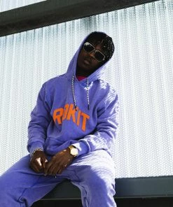 Rokit Lazer Pigment Dyed Hoodie - Blue