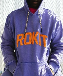 Rokit Lazer Pigment Dyed Hoodie - Blue