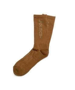 Sneaker Politics Latest Politics Core Vertical Print Socks - Brown