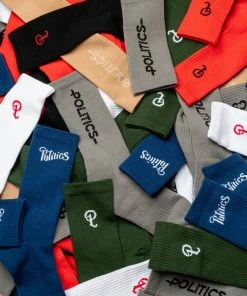 Sneaker Politics Politics Core 'P' Logo Socks - Black/Red