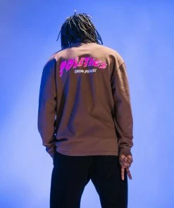 Sneaker Politics Politics Think Peace L/S Tee - Taupe Latest