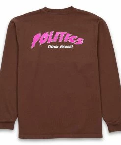 Sneaker Politics Politics Think Peace L/S Tee - Taupe Latest
