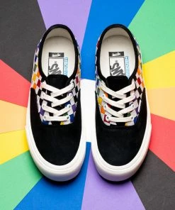 Vans Vault Authentic VLT LX 'Pride' - Woven Leather Rainbow/Marshmallow