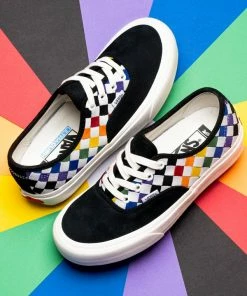 Vans Vault Authentic VLT LX 'Pride' - Woven Leather Rainbow/Marshmallow