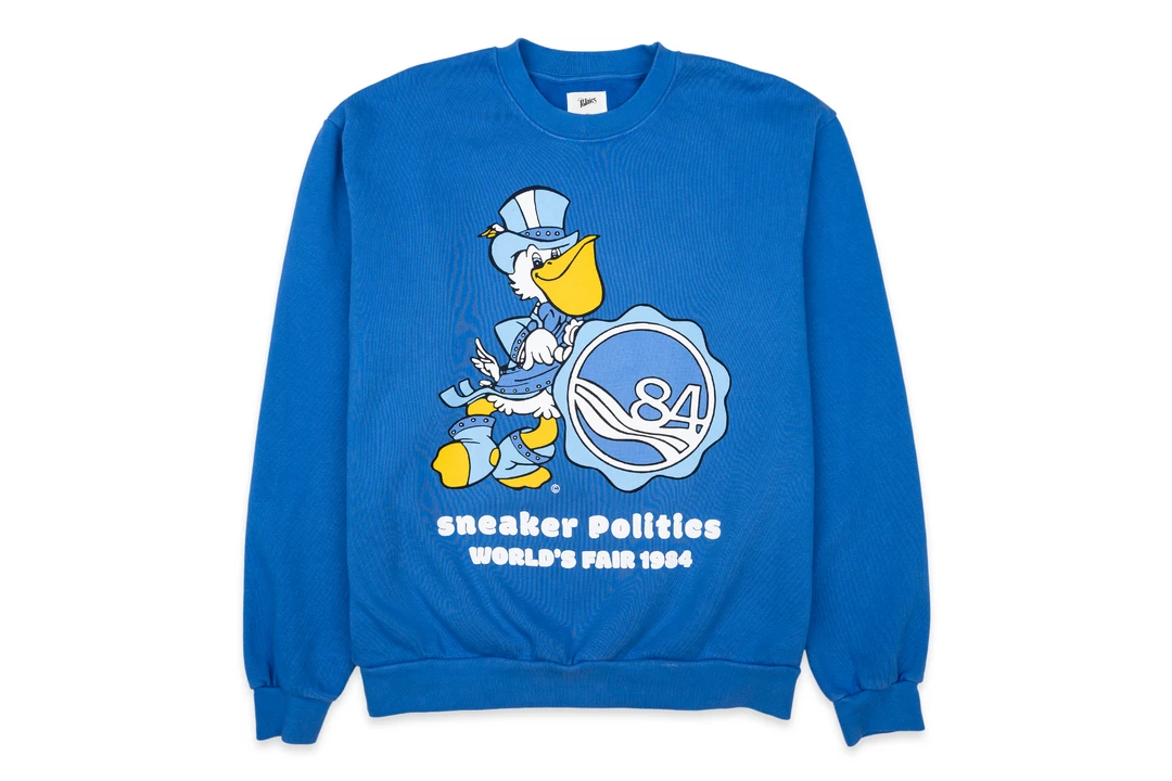 Sneaker Politics Politics World's Fair '84 Crewneck - Dark Blue Latest 1 Sneaker Politics Politics World's Fair '84 Crewneck - Dark Blue Latest