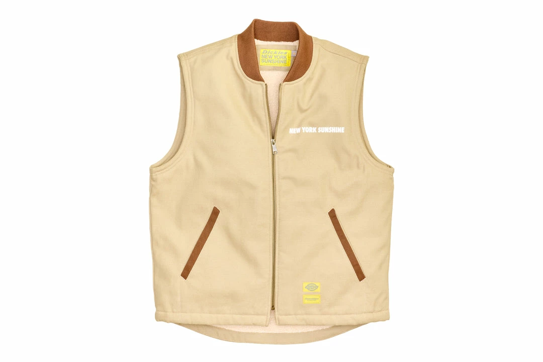 Dickies X New York Sunshine Sherpa Lined Duck Vest - Desert Sand Duck/Timber 2 Dickies X New York Sunshine Sherpa Lined Duck Vest - Desert Sand Duck/Timber
