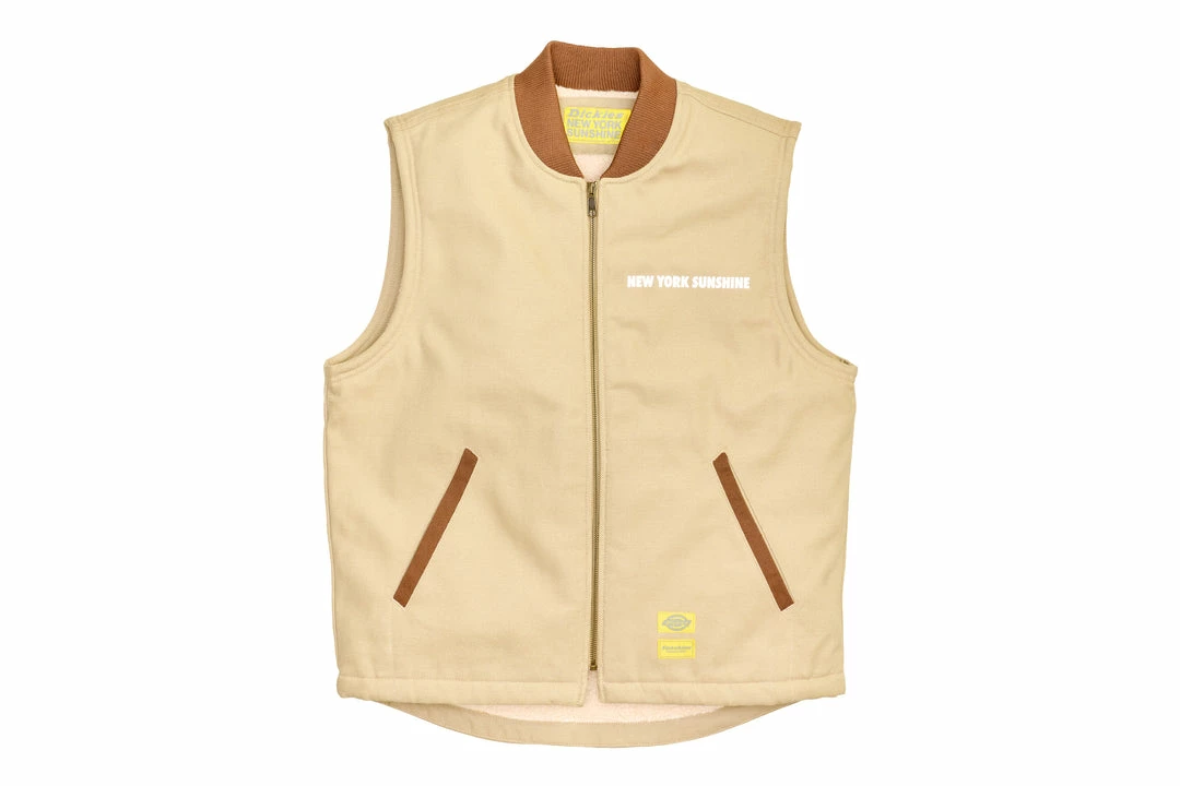 Dickies X New York Sunshine Sherpa Lined Duck Vest - Desert Sand Duck/Timber 1 Dickies X New York Sunshine Sherpa Lined Duck Vest - Desert Sand Duck/Timber