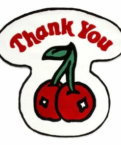 Latest Market Thank You Cherry Rug - White/Red