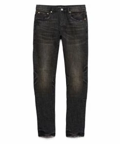 Purple Brand Mid Rise Slim Jean - Black One Year