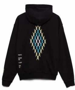Purple Brand Artifact Embroidered Hoodie - Wash Black
