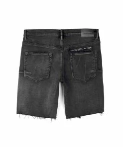 Purple Brand Mid Rise Bandana Patchwork Shorts - Black