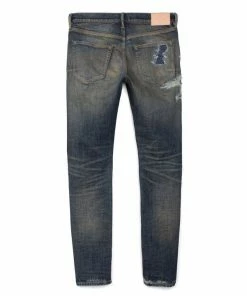 Purple Brand Slim Fit Jeans - Dirty Indigo Repair