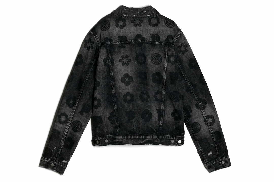 Purple Brand Full Monogram Denim Jacket - Black 2 Purple Brand Full Monogram Denim Jacket - Black